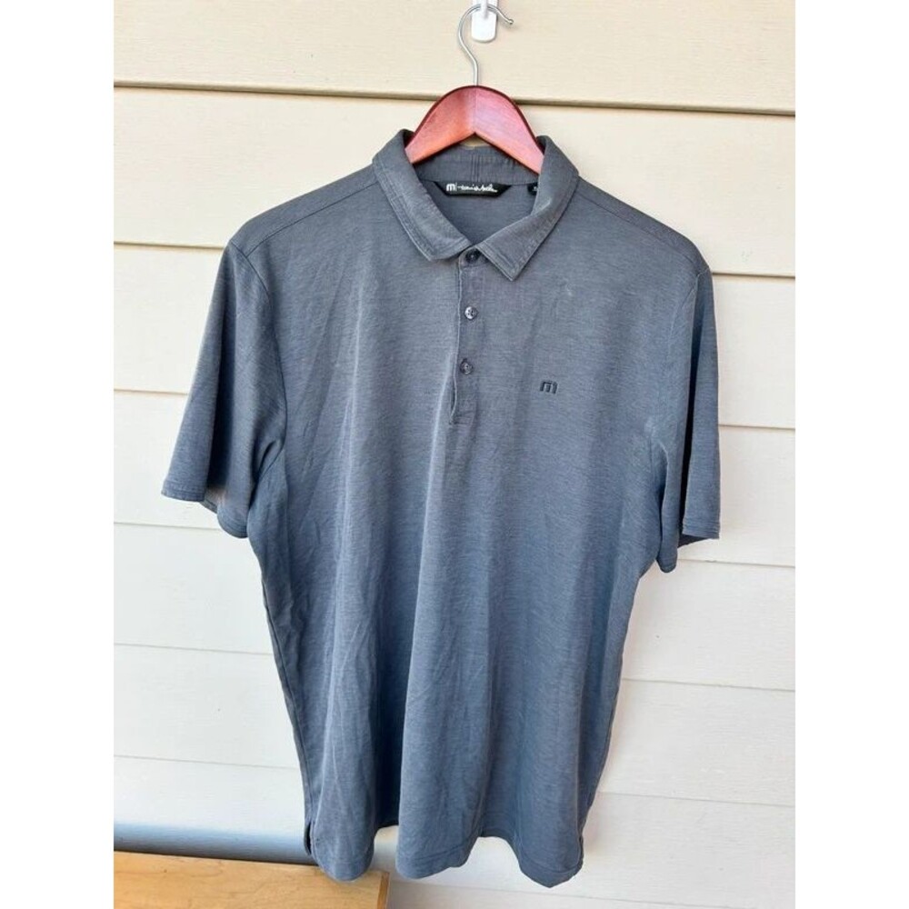 TravisMathew Men’s Size XL Charcoal Grey Short Sleeve Golf Polo Shirt